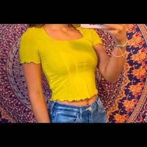 American Eagle Mustard Yellow basic tee